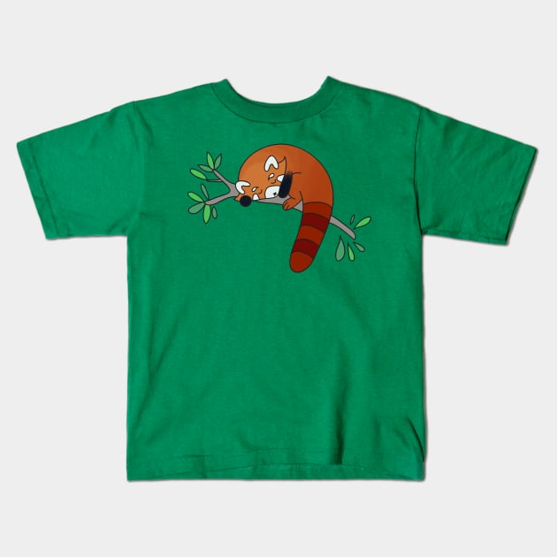 Red Panda Sleeping Kids T-Shirt by saradaboru